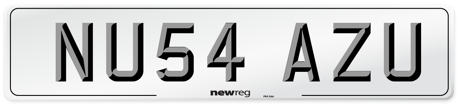 NU54 AZU Number Plate from New Reg